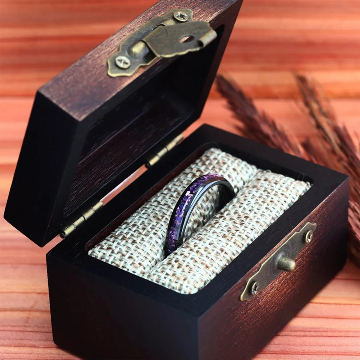 Anel de carboneto de tungstênio para homem anillos bague homme pareja de compromiso moda jóias banda de casamento anéis de noivado de ametista