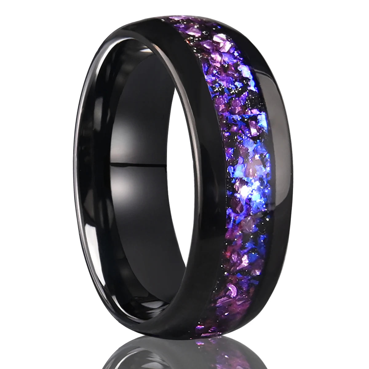 Anel de carboneto de tungstênio para homem anillos bague homme pareja de compromiso moda jóias banda de casamento anéis de noivado de ametista