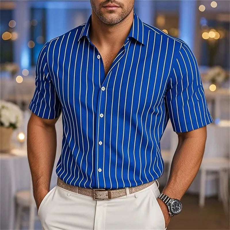 Camisa Masculina Listrada Elegante e Confortável