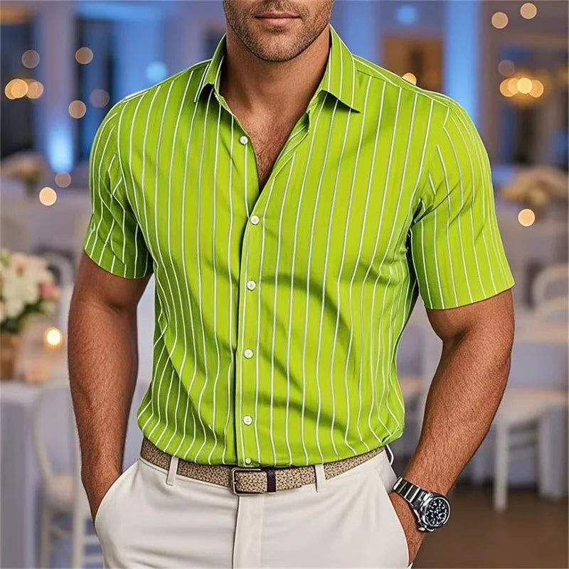 Camisa Masculina Listrada Elegante e Confortável