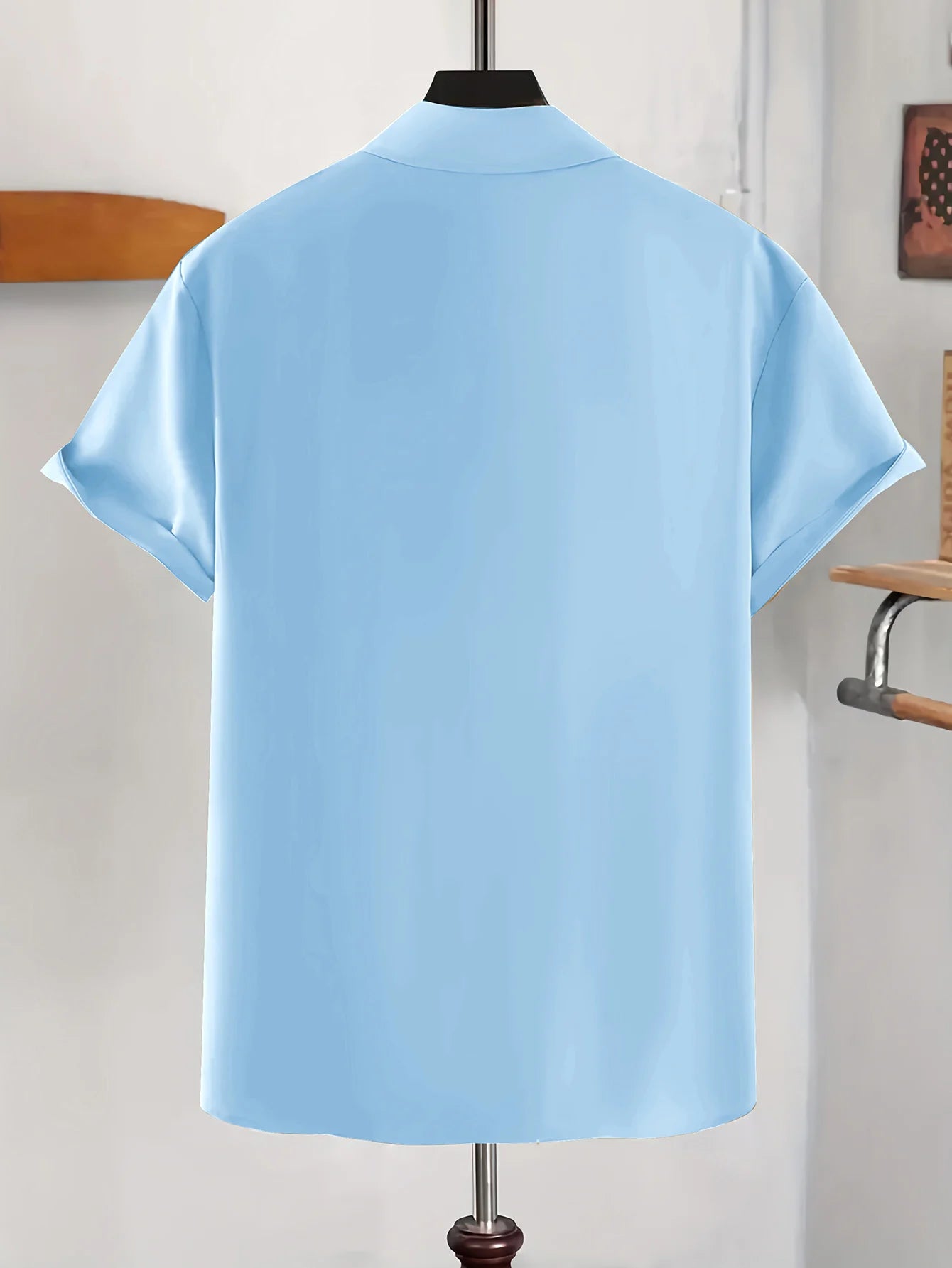 Camisa de manga curta estampada masculina, lapela, respirável, fina, mostrar músculo, nova tendência, verão