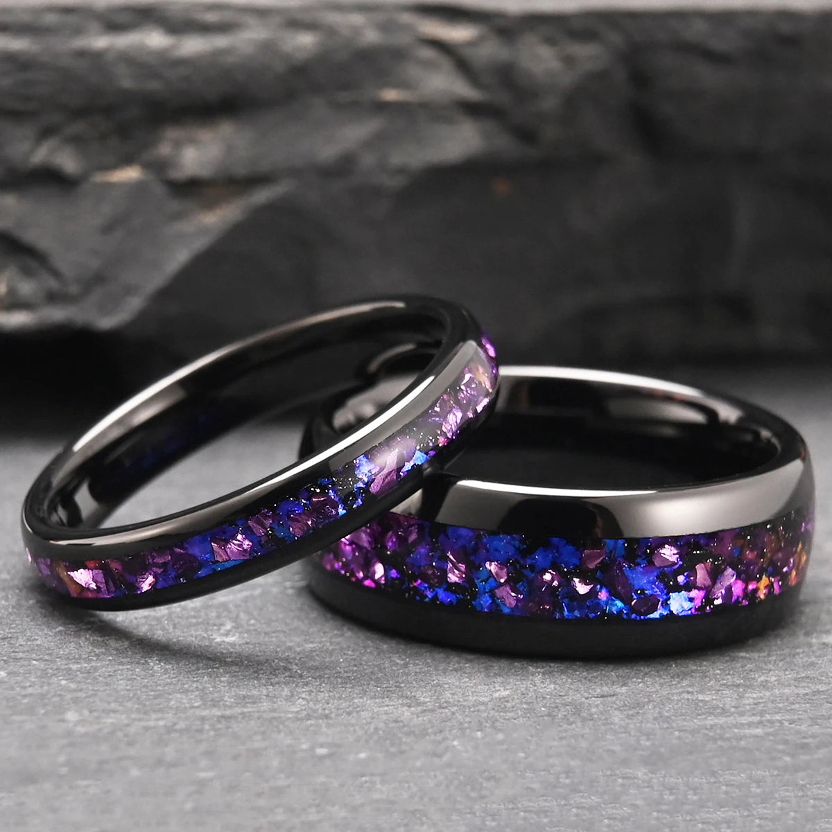 Anel de carboneto de tungstênio para homem anillos bague homme pareja de compromiso moda jóias banda de casamento anéis de noivado de ametista