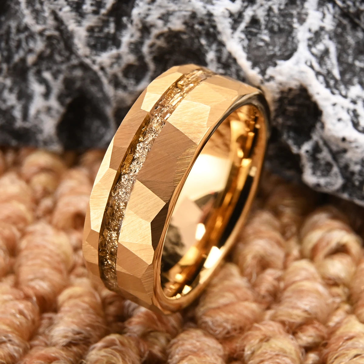 Anillo hombre clássico anel de tungstênio banhado a ouro jóias luxo joyeria anéis de casamento anillos de compromiso accesorios hombre