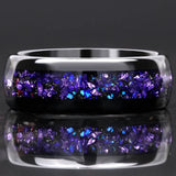 Anel de carboneto de tungstênio para homem anillos bague homme pareja de compromiso moda jóias banda de casamento anéis de noivado de ametista