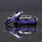 Anel de carboneto de tungstênio para homem anillos bague homme pareja de compromiso moda jóias banda de casamento anéis de noivado de ametista