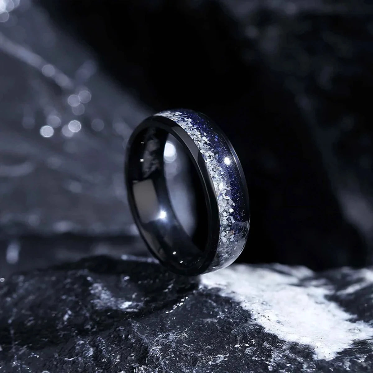 Anel de carboneto de tungstênio preto de 8mm para homem anillos bague homme pareja de compromiso joias da moda aliança de casamento noivado rin