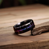 Anel de carboneto de tungstênio preto para homem anillo bague homme pareja de compromiso moda jóias banda de casamento galáxia anéis de noivado