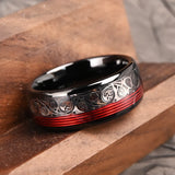 Anel de carboneto de tungstênio preto 8mm para homem anillos bague homme pareja de compromiso joias da moda alianças de casamento anéis de noivado