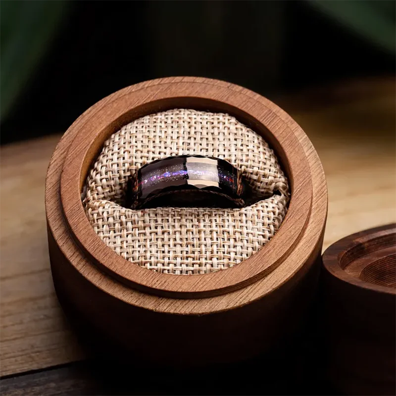 Anel de carboneto de tungstênio preto para homem anillo bague homme pareja de compromiso moda jóias banda de casamento galáxia anéis de noivado