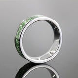 Anel de tungstênio de cristal verde 6mm para homem anillos bague homme pareja de compromiso joias da moda alianças de casamento anéis de noivado