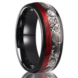 Anel de carboneto de tungstênio preto 8mm para homem anillos bague homme pareja de compromiso joias da moda alianças de casamento anéis de noivado
