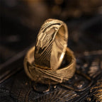 Anel de damasco dourado para homem anillos bague homme pareja de compromiso moda jóias aliança de casamento anéis de noivado de alta qualidade