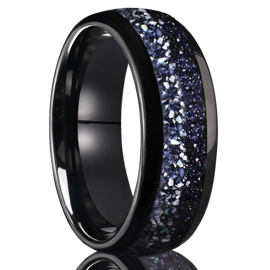 Anel de carboneto de tungstênio preto de 8mm para homem anillos bague homme pareja de compromiso joias da moda aliança de casamento noivado rin