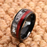 Anel de carboneto de tungstênio preto 8mm para homem anillos bague homme pareja de compromiso joias da moda alianças de casamento anéis de noivado