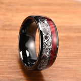 Anel de carboneto de tungstênio preto 8mm para homem anillos bague homme pareja de compromiso joias da moda alianças de casamento anéis de noivado