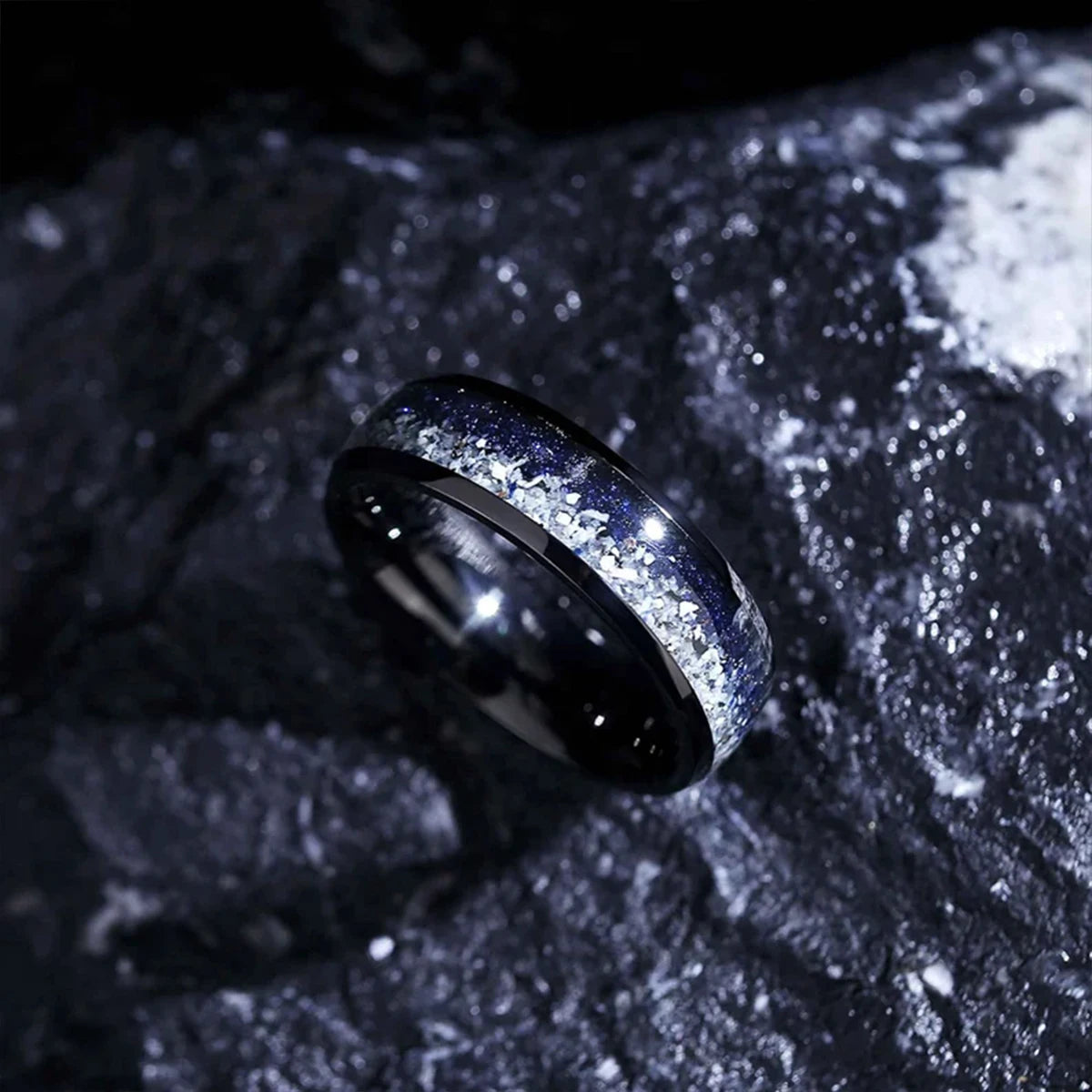 Anel de carboneto de tungstênio preto de 8mm para homem anillos bague homme pareja de compromiso joias da moda aliança de casamento noivado rin