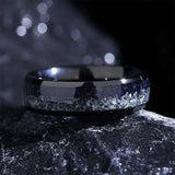 Anel de carboneto de tungstênio preto de 8mm para homem anillos bague homme pareja de compromiso joias da moda aliança de casamento noivado rin