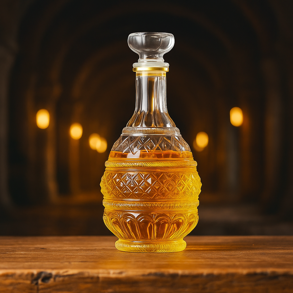 Decantador de Cristal Quadrado com Tampa Hermética