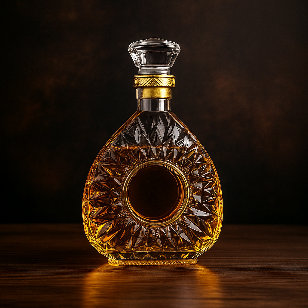 Decantador de Cristal Quadrado com Tampa Hermética