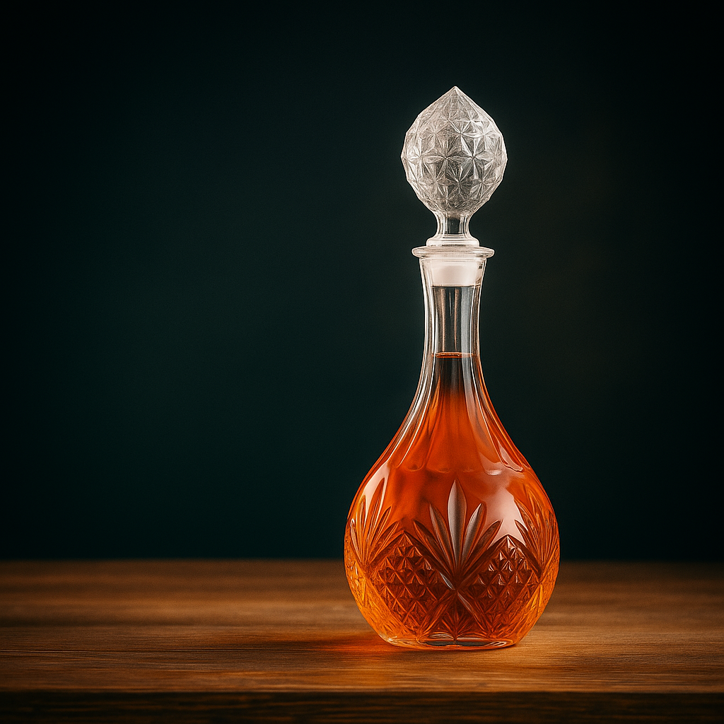 Decantador de Cristal Quadrado com Tampa Hermética