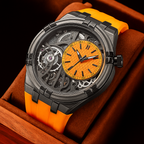 Relógio Esportivo Premium Laranja com Mãos Luminosas