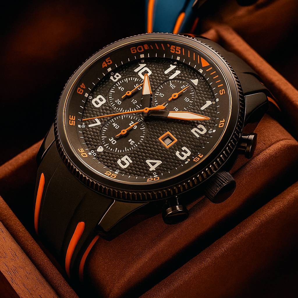 Relógio Cronógrafo Masculino de Silicone