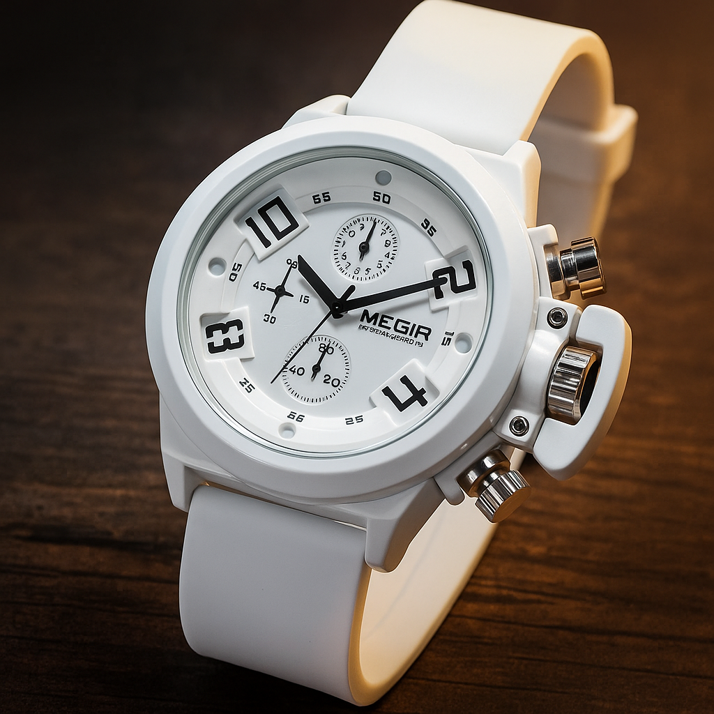 Relógio Masculino Cronógrafo Esportivo com Pulseira de Silicone