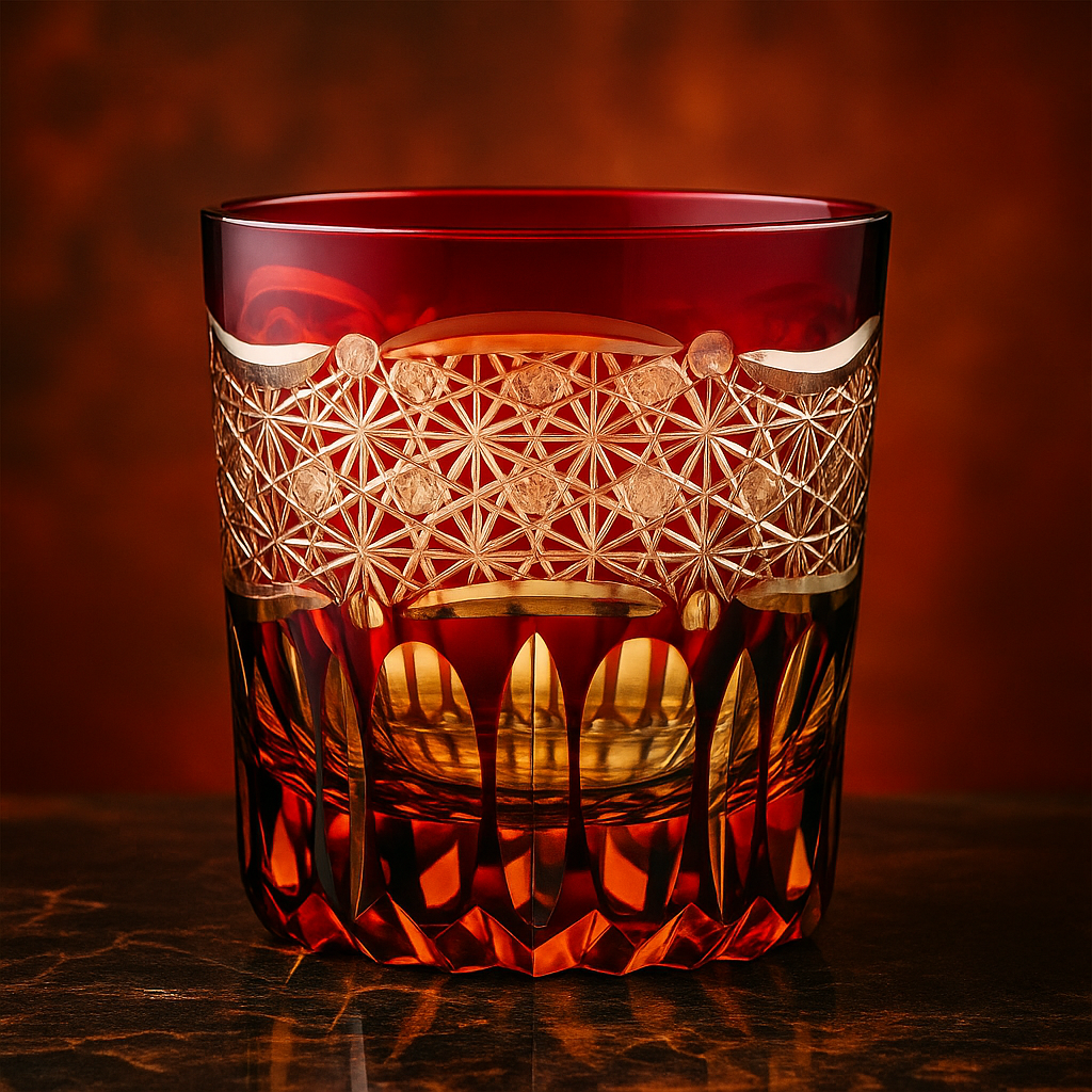 Copo de Cristal Edo Kiriko - Luxo Japonês