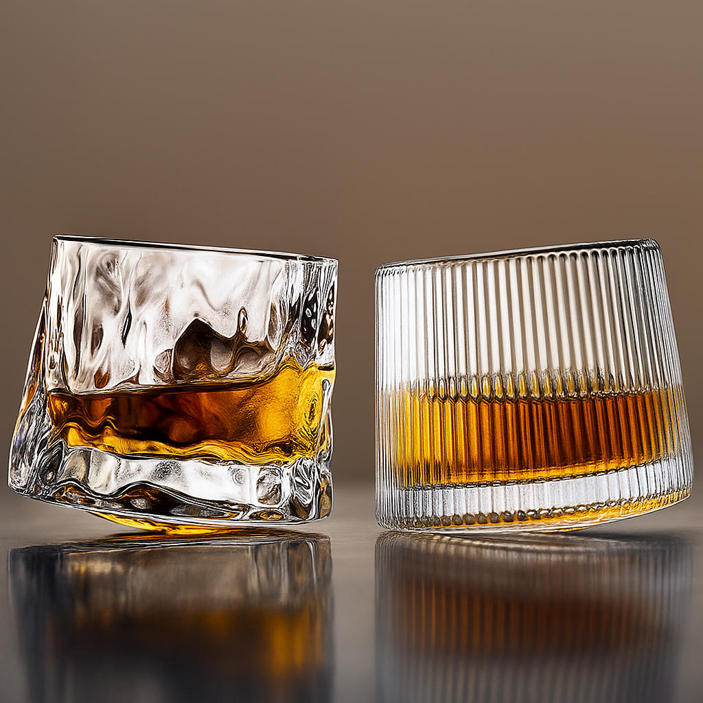 Copo de Cristal Rotativo para Whisky - Elegância e Estilo