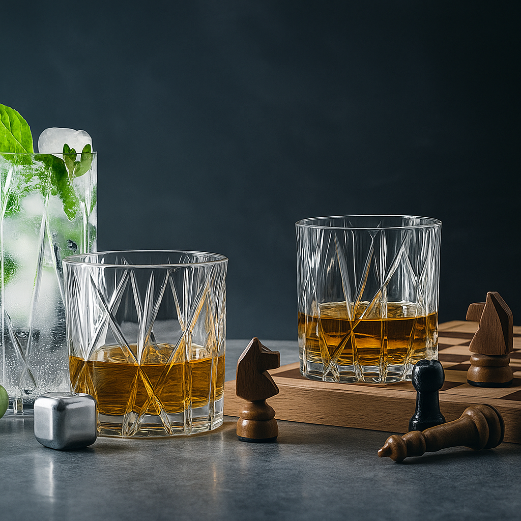 Copo de Cristal Nórdico para Whisky - Arte em Luz e Sombra