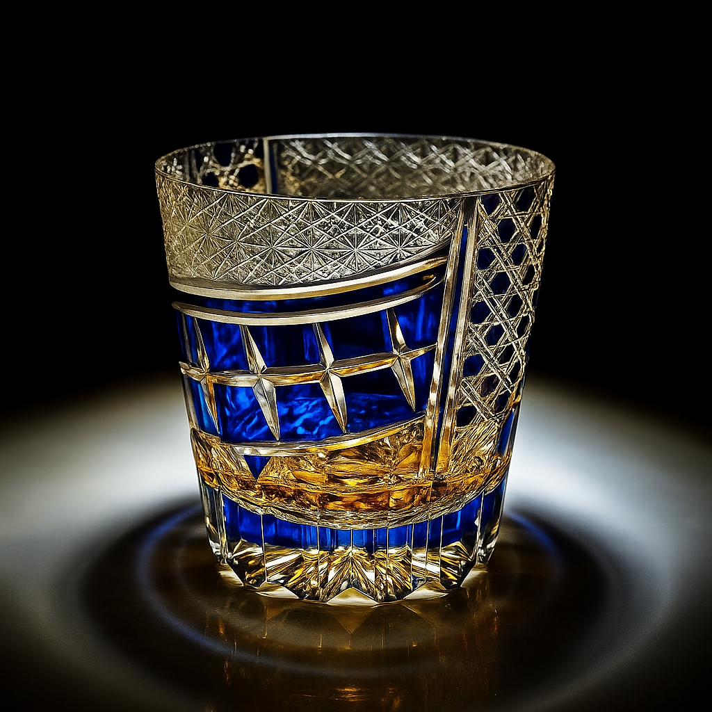 Copo de Cristal Edo Kiriko Olhos de Dragão