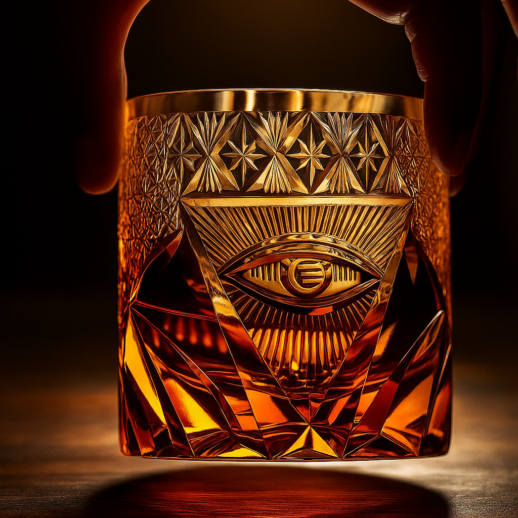 Copo de Cristal Kiriko Olho de Deus Âmbar