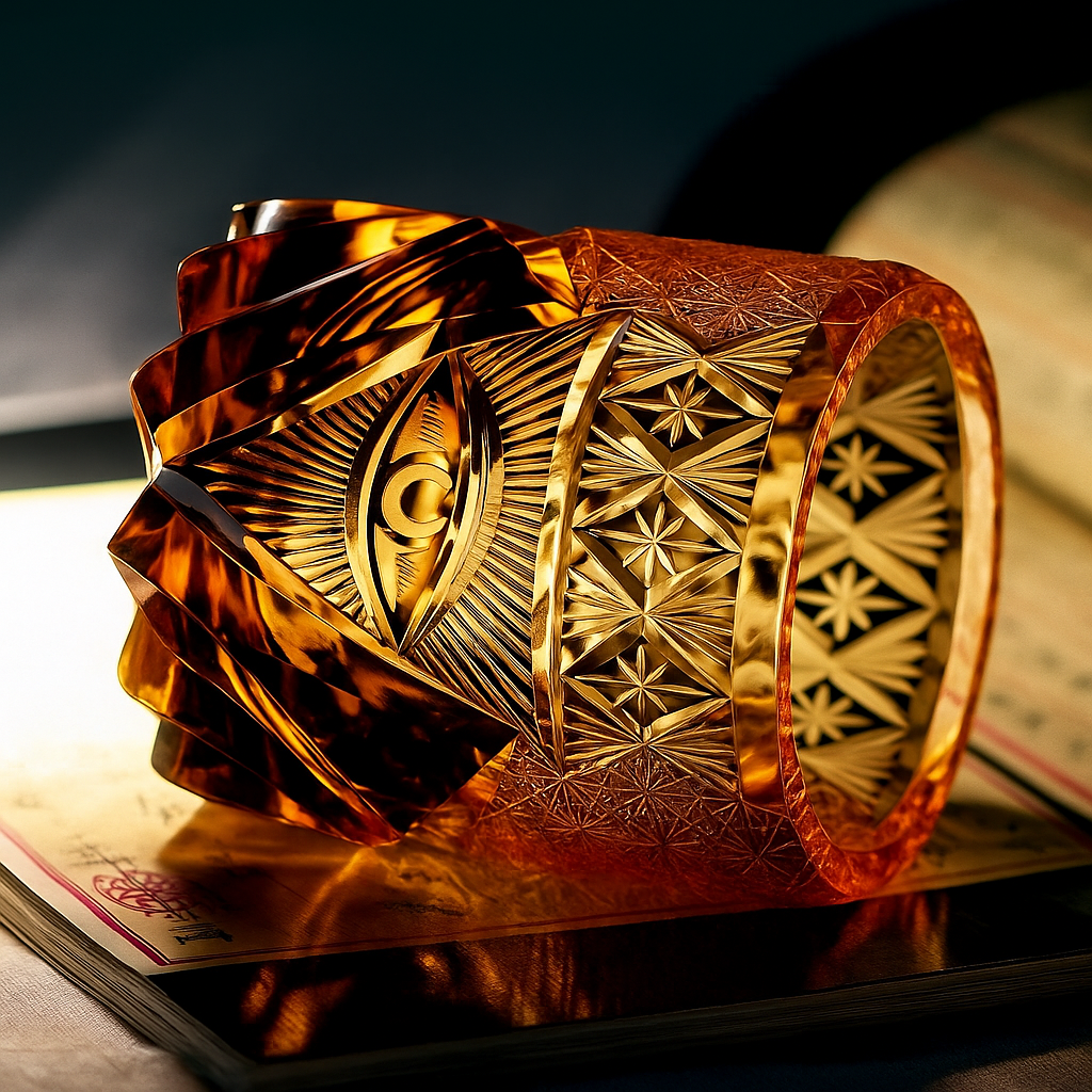 Copo de Cristal Kiriko Olho de Deus Âmbar