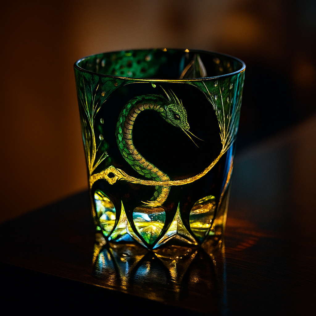 Copo de Cristal Cobra Edo Kiriko - Luxo e Exclusividade