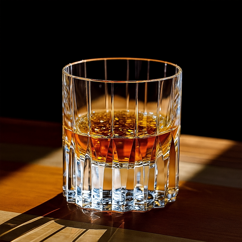 Copo de Cristal Esculpido à Mão para Whisky