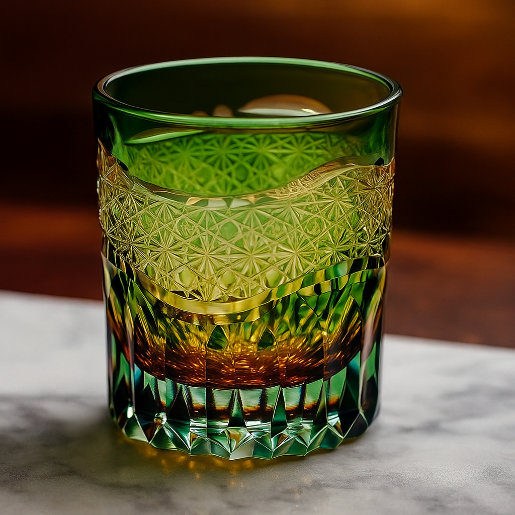 Copo de Cristal Edo Kiriko - Luxo Japonês