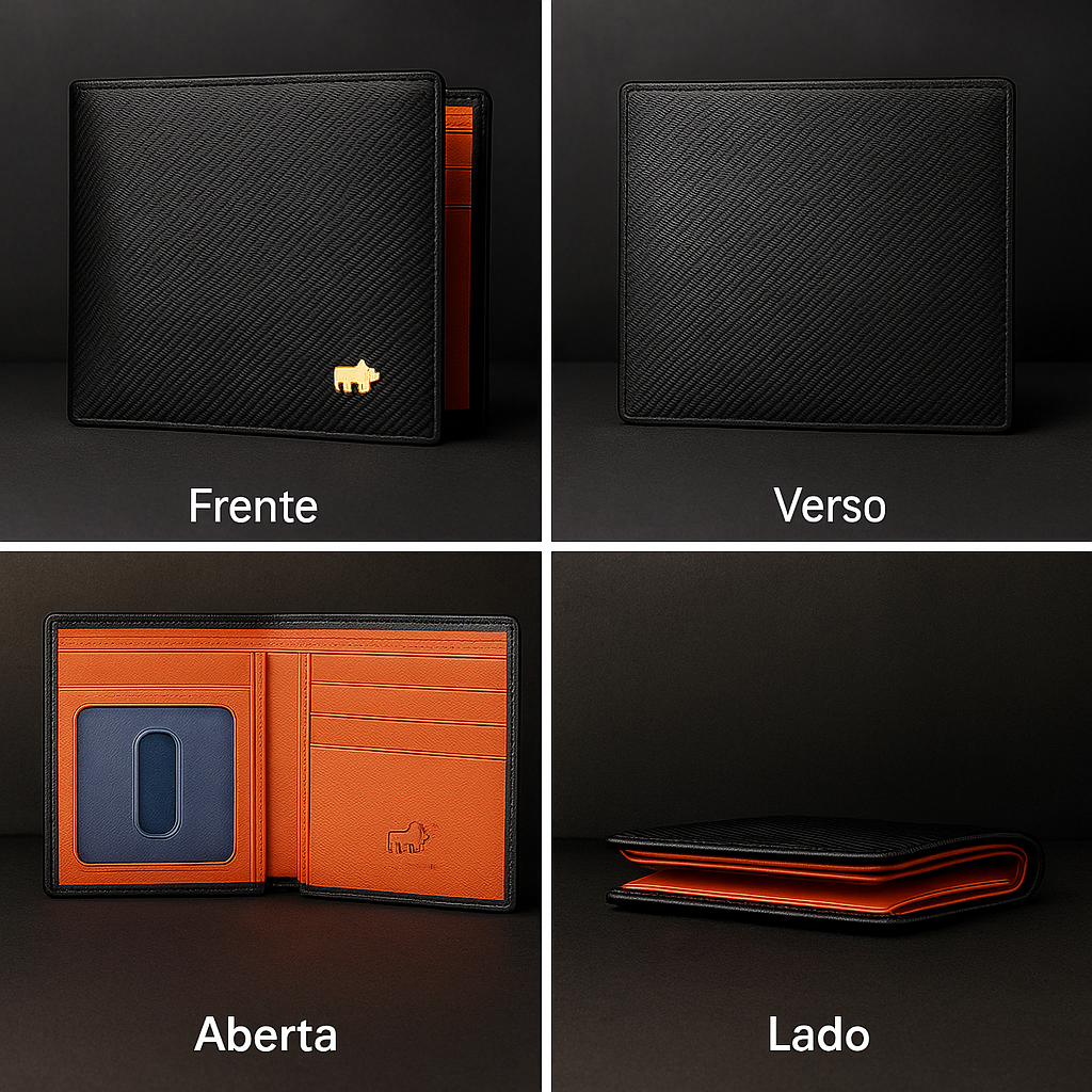 Carteira Masculina de Fibra de Carbono com Bloqueio RFID