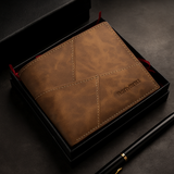 Carteira Masculina de Couro Genuíno RFID Premium