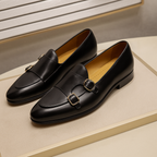 Mocassins de Couro Genuíno com Alça de Monge Exclusivo