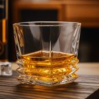 Elegante Copo de Vidro Pagoda Quadrado 280ml