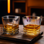 Elegante Copo de Vidro Pagoda Quadrado 280ml