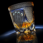 Copo de Cristal Kiriko Pavão Roxo - Elegância Artesanal