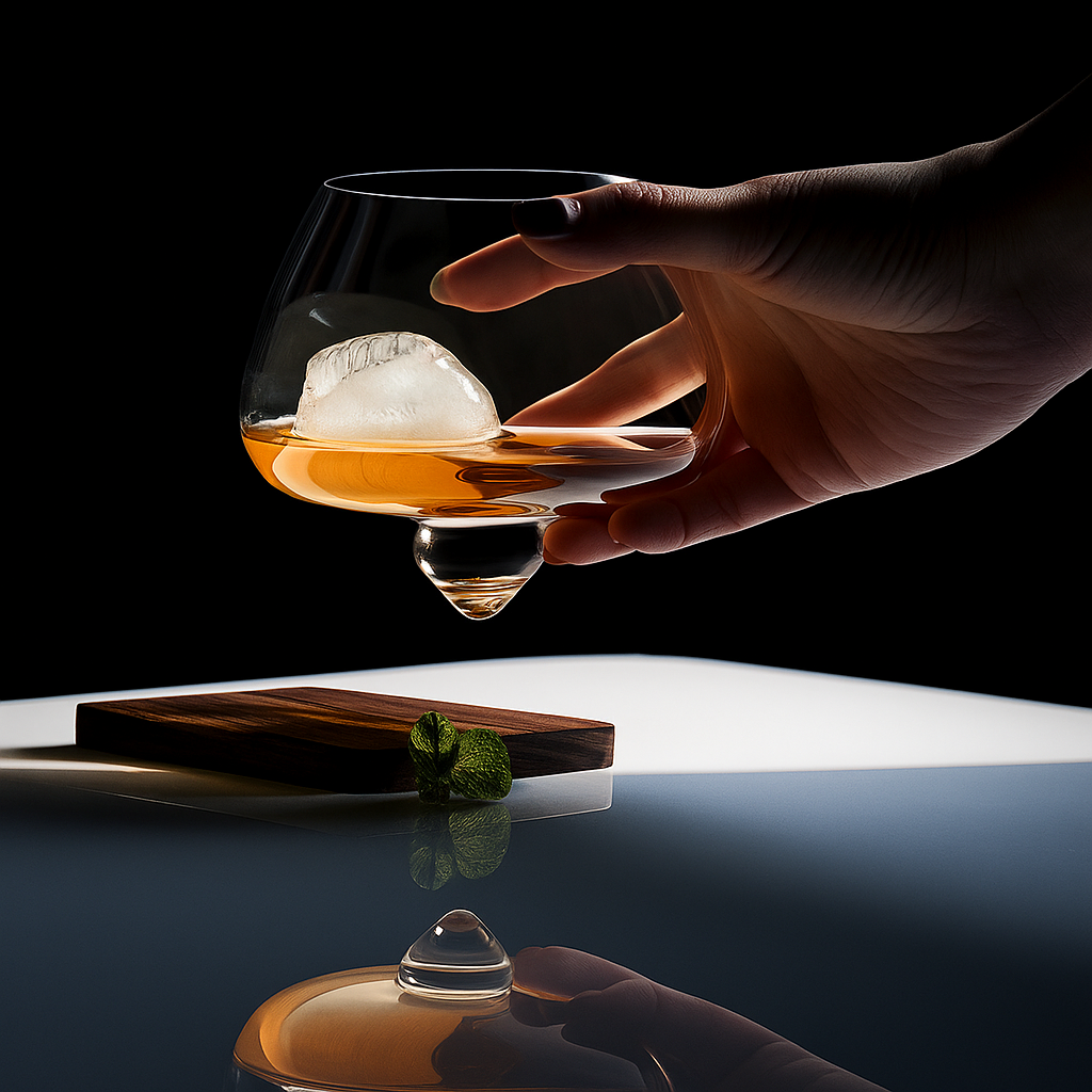 Copo Rotativo de Cristal para Whisky e Coquetéis