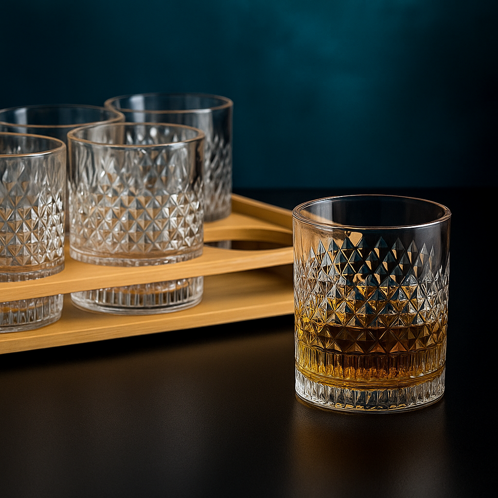 Conjunto de Copos de Cristal Europeu para Whisky