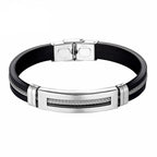 puseira masculina de ouro Pulseiras de aço inoxidável manguito para homens mulher pulseira de borracha preta com corrente 17 19 21cm cinto ajustável homem mão jóias presentes masculino frete grátis