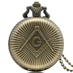 Venda quente de luxo popular masculino retro quartzo prata relógio bolso mason padrão vintage pingente presente feminino colar corrente
