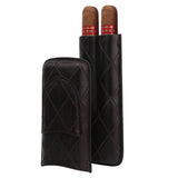 Xifei pu 2 slots conjunto de caixa de charuto portátil humidor caixa com cortador de aço inoxidável viagem fumar acessórios de armazenamento de cigarro