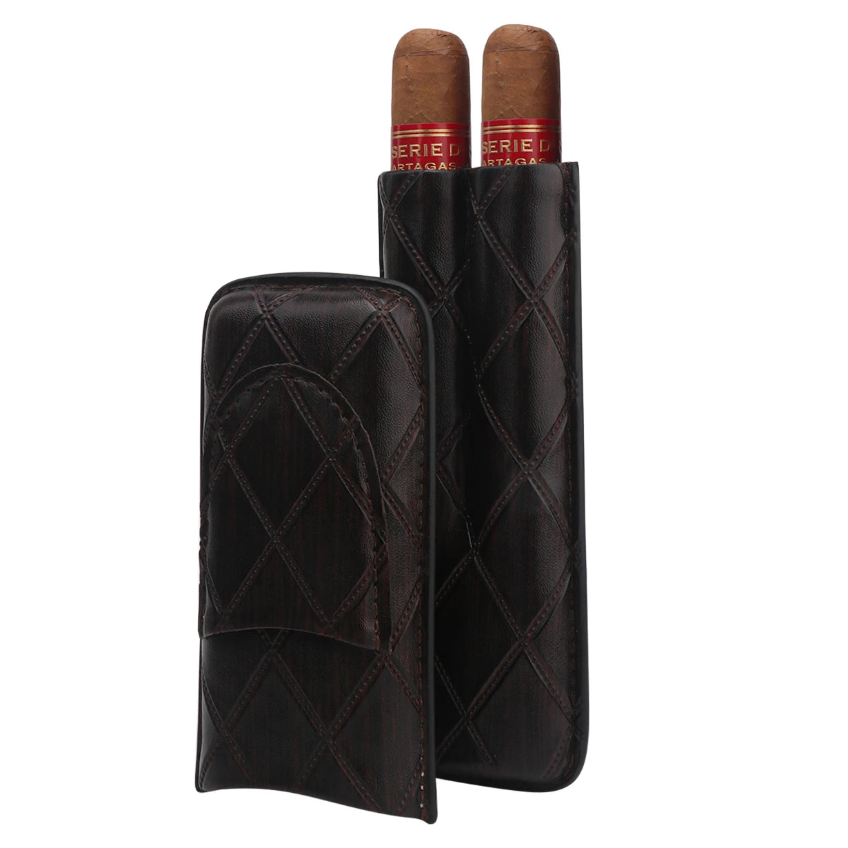 Xifei pu 2 slots conjunto de caixa de charuto portátil humidor caixa com cortador de aço inoxidável viagem fumar acessórios de armazenamento de cigarro