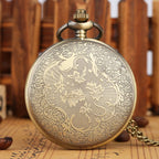 Vintage antigo cobre steampunk bronze oco engrenagem relógio de bolso de quartzo colar pingente corrente relógio masculino feminino com acessório