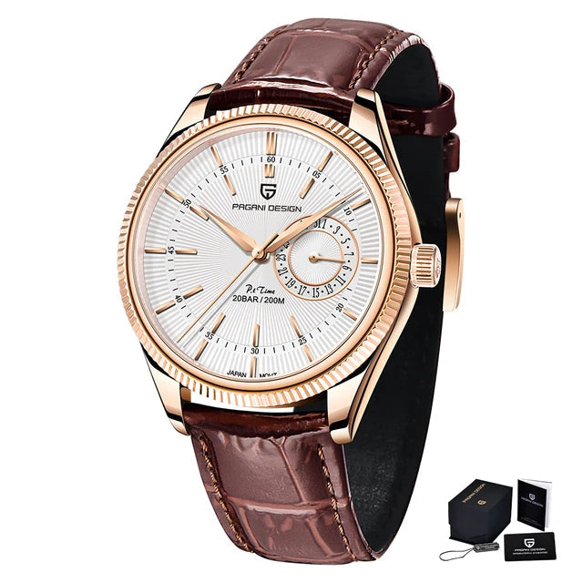 Pagani design masculino relógios de pulso quartzo luxo vidro safira mergulhador relógio masculino 200m à prova dwaterproof água data relógio de negócios para homem